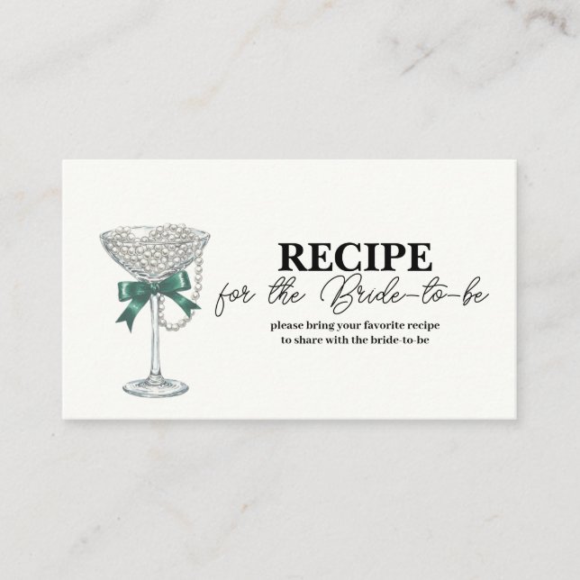 Tarjeta de receta de envoltura de ducha de la novi (Anverso)