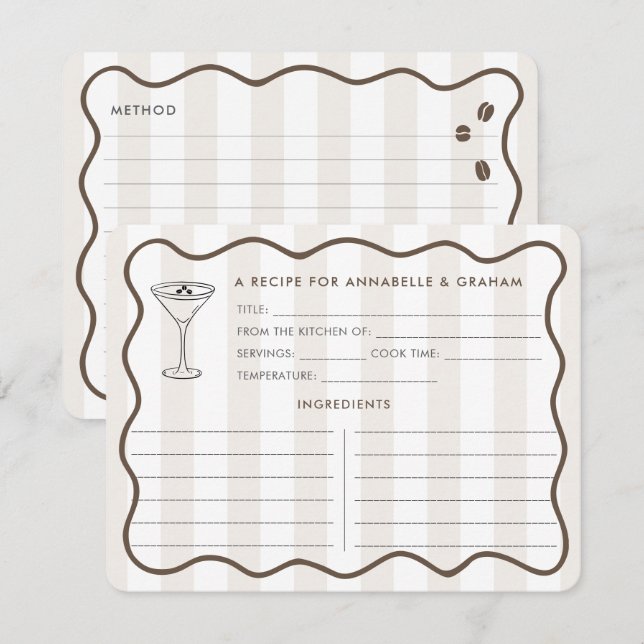 Tarjeta de receta de Espresso Martini Love Is Brew (Anverso / Reverso)