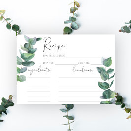 Tarjeta de receta de eucalipto