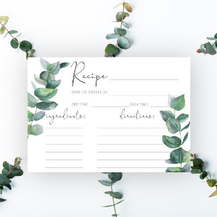 Tarjeta de receta de eucalipto