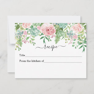 Tarjeta de receta de Fab Floral Cute de ducha de n