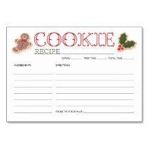 Tarjeta de receta de Fiesta Cookie para navidades