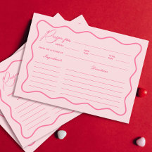 Tarjeta de Receta de Fiesta de Despedida de Solter