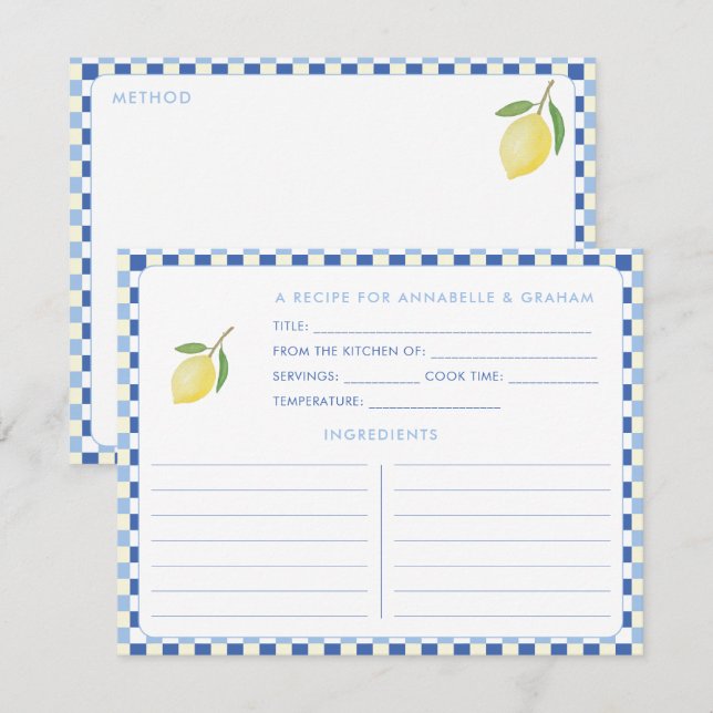 Tarjeta de receta de fiesta de soltera Dolce Vita  (Anverso / Reverso)