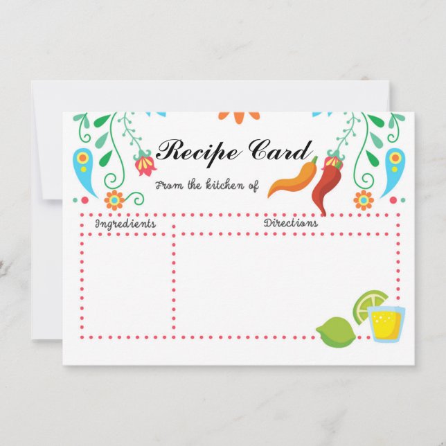 Tarjeta de receta de Fiesta mexicana (Anverso)
