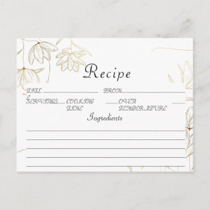 Tarjeta de receta de flor de oro