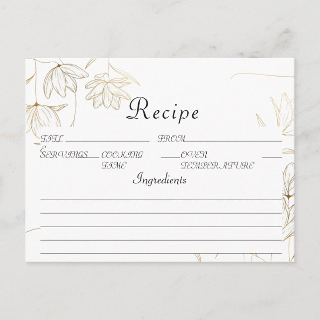 Tarjeta de receta de flor de oro (Anverso)