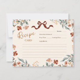 Tarjeta de receta de flor silvestre de otoño con l