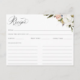 Tarjeta de receta de Floral Botánica Vintage
