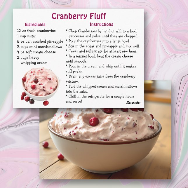Tarjeta de Receta de Fluff de Arándano (Subido por el creador)