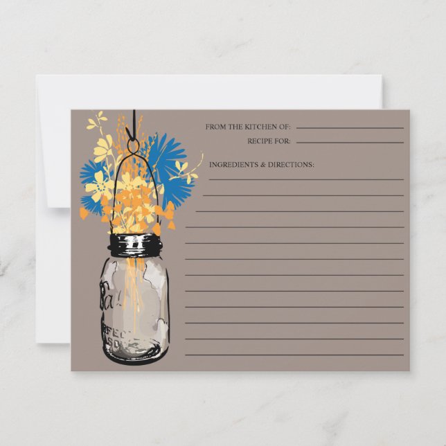 Tarjeta de Receta de Frasco de Mason (Anverso)