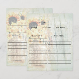 Tarjeta de receta de frasco de Mason vintage con g