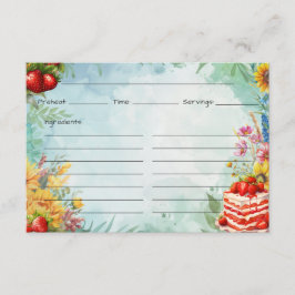 Tarjeta de receta de fresa de dulces