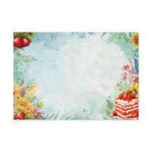 Tarjeta de receta de fresa dulce Tret Blank