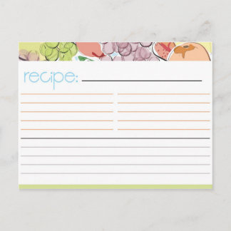 Tarjeta de receta de fruta