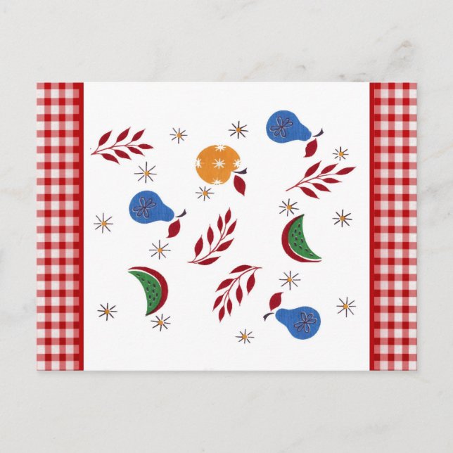 Tarjeta de receta de fruta de época (Anverso)