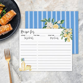 Tarjeta de Receta de Frutas de Limón Amarillo y Ra
