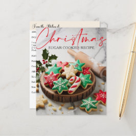 Tarjeta de Receta de Galletas de Azúcar de Navidad