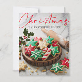 Tarjeta de Receta de Galletas de Azúcar de Navidad
