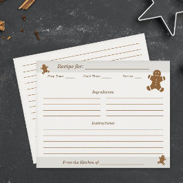 Tarjeta de receta de galletas para hombres con pan