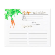Tarjeta de receta de gardener's Carrot
