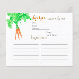 Tarjeta de receta de gardener's Carrot