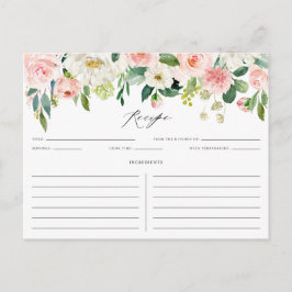 Tarjeta de Receta de Garland Floral Peach Peach Pe
