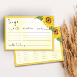 Tarjeta de receta de girasol acuático