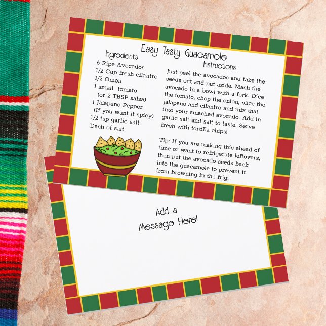 Tarjeta de receta de Guacamole (Subido por el creador)