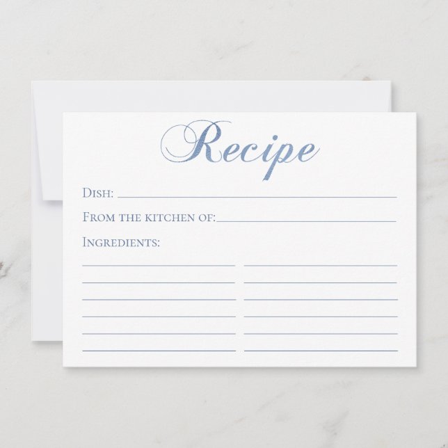 Tarjeta de receta de guión azul polvoriento (Anverso)