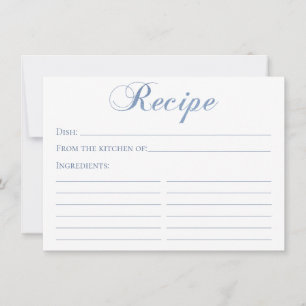 Tarjeta de receta de guión azul polvoriento