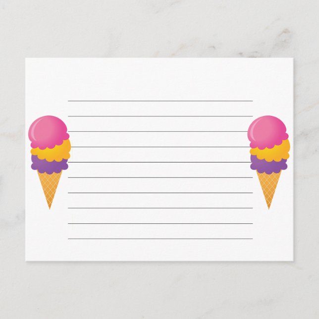 Tarjeta de receta de helado cream cone (Anverso)