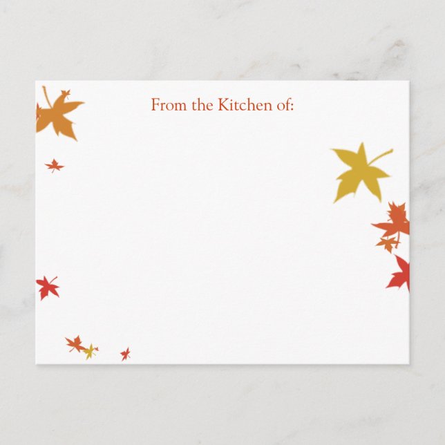 Tarjeta de receta de hojas de caída (solicitud Per (Anverso)