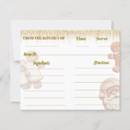 Tarjeta de receta de hombre de jengibre navideño l