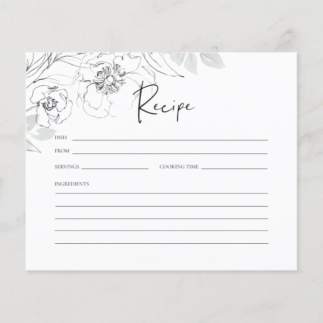 Tarjeta de receta de Ilustracion botánico para duc (Anverso)