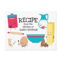 Tarjeta de receta de ingredientes de cocción retro