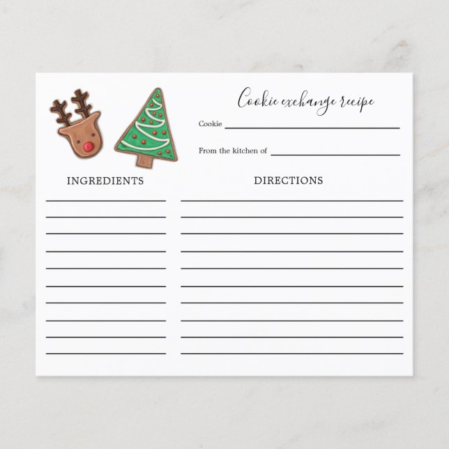 Tarjeta de receta de intercambio de cookies de vac (Anverso)