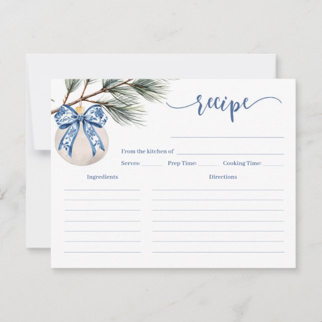 Tarjeta de receta de invierno Chinoiserie Bridal S (Anverso)