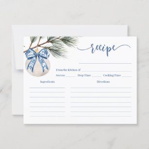 Tarjeta de receta de invierno Chinoiserie Bridal S