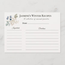 Tarjeta de Receta de Invierno – Papelería de Cocin