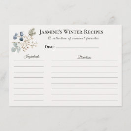 Tarjeta de Receta de Invierno – Papelería de Cocin