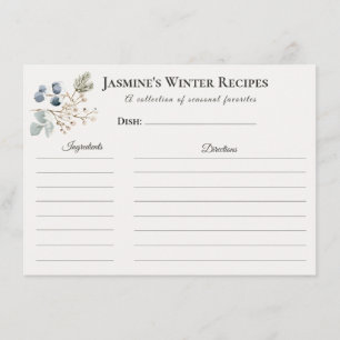 Tarjeta de Receta de Invierno – Papelería de Cocin