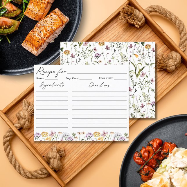 Tarjeta de Receta de Jardín de Flores Silvestres a (In situ)