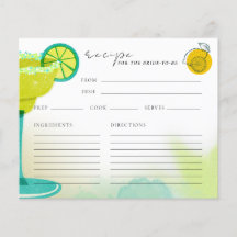 Tarjeta de receta de juego Margarita Lime