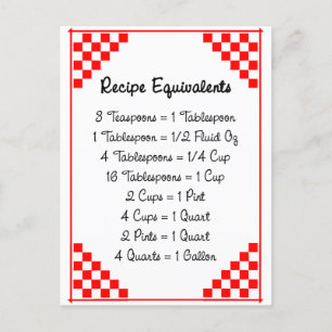 Tarjeta de receta de Kitchen equivalente a Red Che