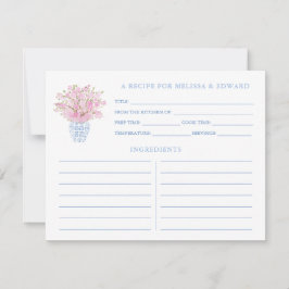 Tarjeta de receta de la ducha de jengibre azul ros