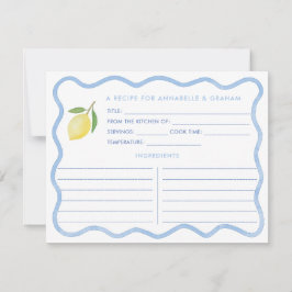Tarjeta de receta de la ducha de la ducha de la no