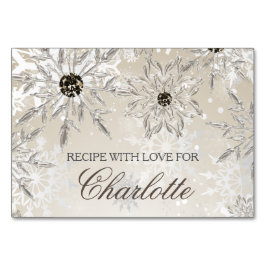 tarjeta de receta de la ducha de novia con copo de