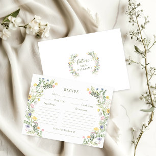 Tarjeta de receta de la ducha de novia Meadow Flow