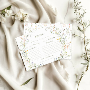 Tarjeta de receta de la ducha de novia Meadow Flow